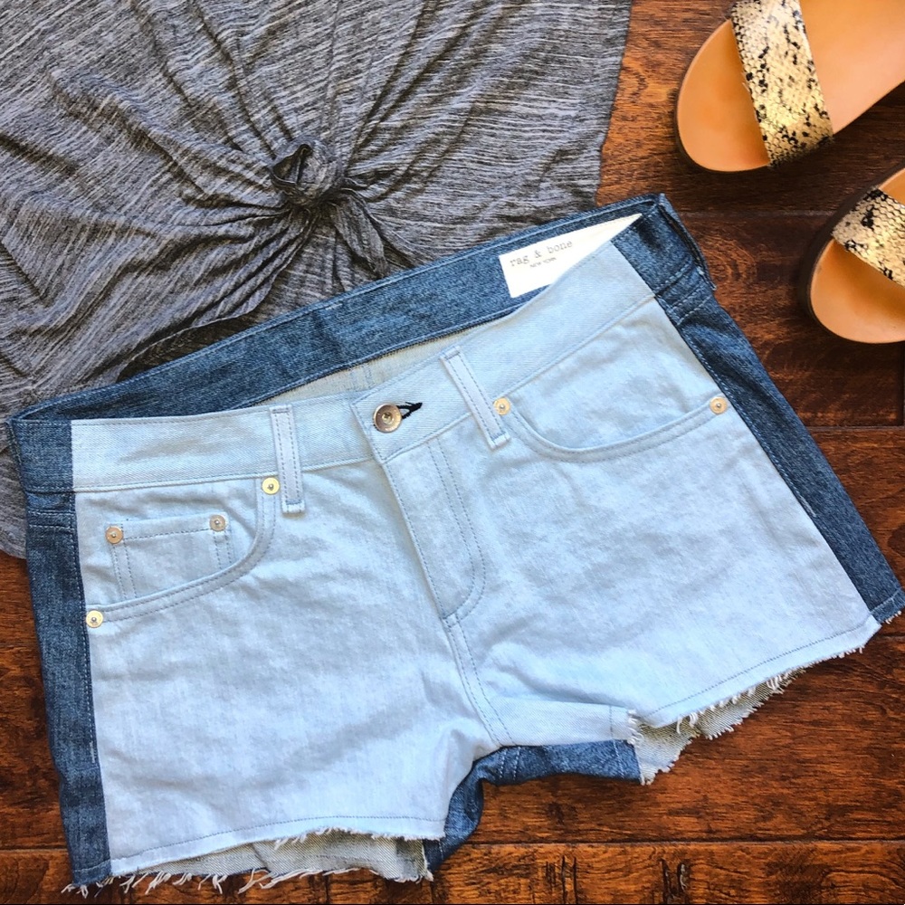 NWOT Rag & bone // two toned denim shorts